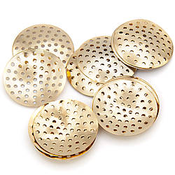 Основа для брошки "сито" перфорована платформа 20 мм Золото 30 шт.