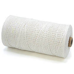 Канат для макраме мотузка бавовняна 2 мм Натуральний +-200 м