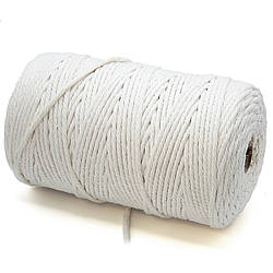 Канат для макраме мотузка бавовняна 4 мм Натуральний +-100 м