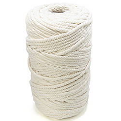 Канат для макраме мотузка бавовняна 5 мм Натуральний +-100 м