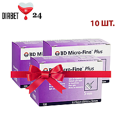 Голки для шприц-ручок BD Micro-Fine + "МікроФайн" 5 мм 100 шт (10 пачок)