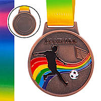 Медаль спортивная с лентой Футбол золото/серебро/бронза Бронза