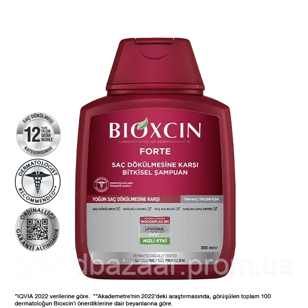 Шампунь проти випадіння волосся Bioxcin  Forte 300мл