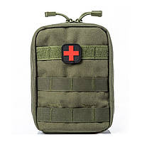 Тактическая аптечка, медицинская сумка хаки 21*15 см