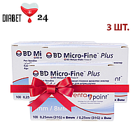 Иглы для шприц-ручек BD Micro-Fine + "МикроФайн" 8мм 100 шт. (3 упаковки)