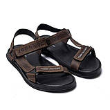 Літні чоловічі шкіряні сандалі-босоніжки Tommy Hilfiger коричневі класичні з натуральної шкіри на літо взуття *100кор.літо*, фото 2