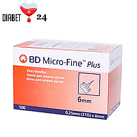 Иглы для шприц-ручек BD Micro-Fine + "МикроФайн" 6мм (100 шт.)