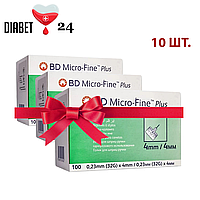 Голки для шприц-ручок BD Micro-Fine + "МікроФайн" 4 мм 100 шт. (10 упаковок)