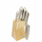 Набор ножей ( Польша) кухонных из нержавеющей стали с подставкой 6 предметов Kamille 5130 bs - фото 2 - id-p1849268034