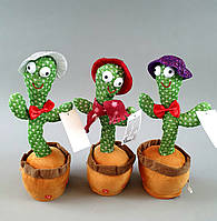 Кактус музичний М 49116, звук, світло, функія запису голосу, танцює, USB h-33 см