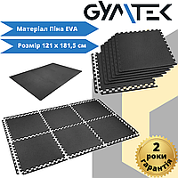 Мат-пазл Gymtek EVA 121х181,5х1 см 6 частей черный, будо маты, мат пазл для фитнеса