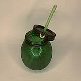 Акрилова чашка із соломинкою 0,65 л зелена, фото 2