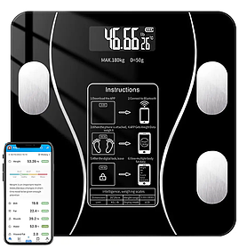 Електронні підлогові ваги Body fast scale A-8003 c Bluetooth додатком до 180 кг