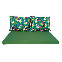 Комплект водоотталкивающих подушек для паллет-дивана TOUCAN GREEN 120x80x10/120x60x20