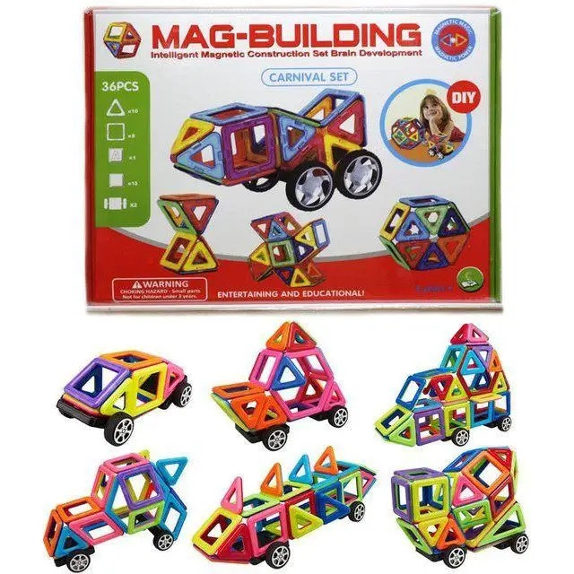 Магнитный конструктор 3D Mag Building 36 Деталей, конструктор-головоломка для детей bs - фото 3 - id-p1849271309