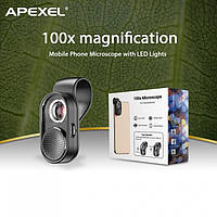 Apexel 100X APL-MS01 Микроскоп линза, макро объектив для смартфона планшета