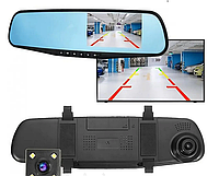Зеркало видеорегистратор DVR L9000 с двумя камерами / Автомобильный регистратор с камерой заднего вида bs