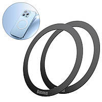 Магнитное кольцо MagSafe для телефона iPhone Baseus Halo Series Magnetic Ring (2 шт). Black