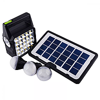 Солнечная автономная станция, ручной переносной светодиодный фонарь GDTimes GD-105 МК Powerbank + освещение bs