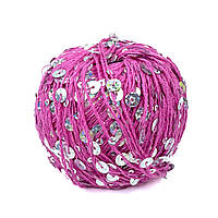 Королівська Паєтка 3мм + 6мм № 113 яскраво-рожевий голограма  (Пряжа бавовна з паєтками)