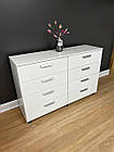 Комод на 8 шухляд з ручками білий шириною 124 см, фото 2