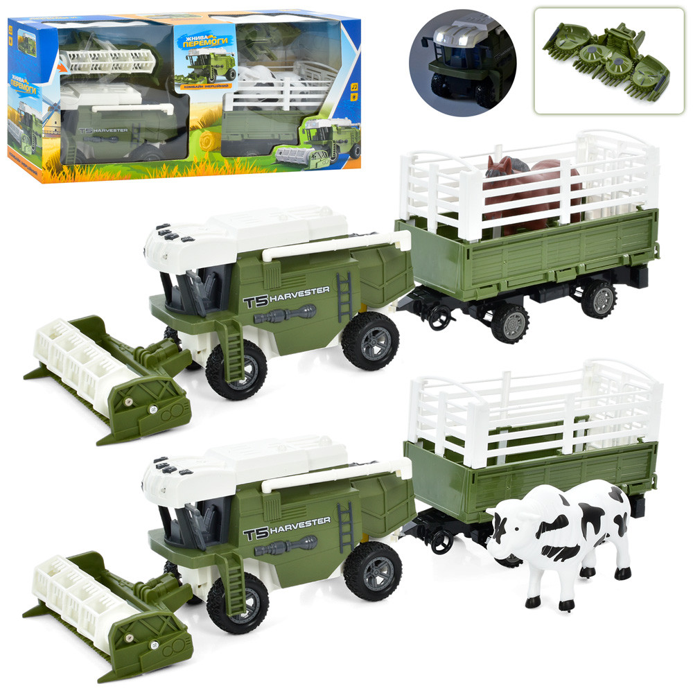 Дитячий комбайн LIMO TOY M 4943 інерційна іграшка для хлопчика зі звуком і світлом, фото 1