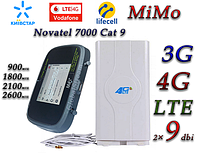 Комплект 4G LTE 3G Novatel Verizon MiFi 7000 LTE Cat 9 до 450 мб/с с антенной MIMO 2×9dbi (KS,VD,Life)