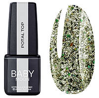 Топ для нігтів без липкого шару BABY MOON POTAL TOP, 6 мл, 10 Зелена поталь