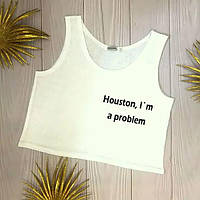 Жіночий літній топ з принтом Houston, I'm a problem