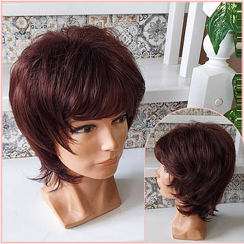 Перука пишний каскад із термоволосся каштановий 6211- 33