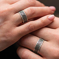 Серебряное обручальное кольцо "Вышиванка" 1114обр ZIPMARKET