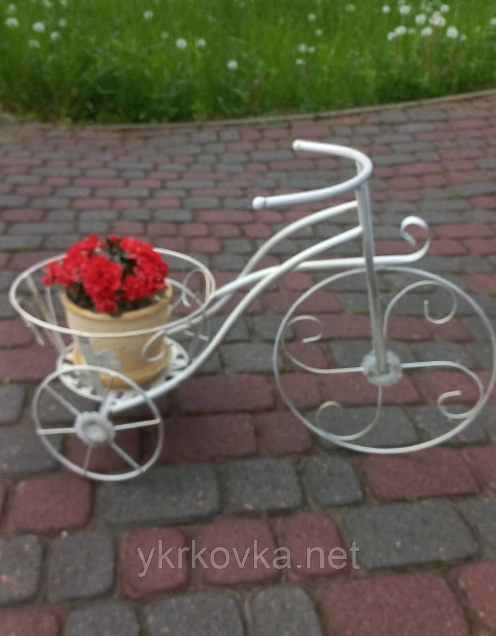 Підставка для квітів велосипед білий