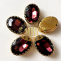 Овал в ажурній золотій оправі Колір Red Wine Розмір 13х18мм