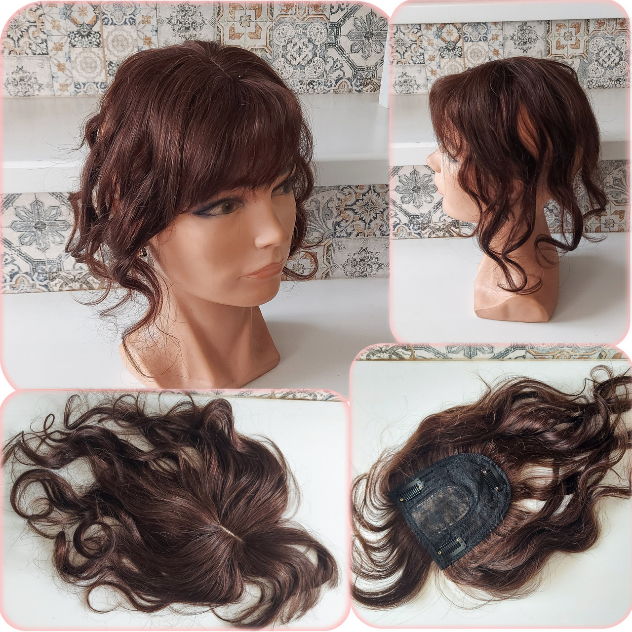 Накладка топпер локонами з натурального волосся на потилицю LOKON 12"-6, фото 1