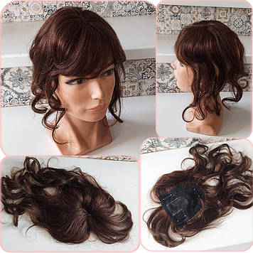 Накладка топпер з натуральних волосся на потилицю LOKON 12"-4(зліва)