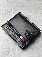 Кошелёк бумажник кожаный чёрный портмоне Tommy Hilfiger