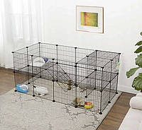 Манеж клітка, вольєр для невеликих домашніх тварин, Hodbehod-24, метал, чорний, 132х66х66 см