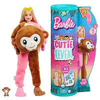 Лялька Барбі сюрприз Джунглі в костюмі мавпочки Barbie cutie reveal doll with monkey plush costume