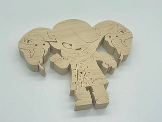 Бравл Старз "Едгар" пазл-розмальовка дитячий дерев'яний 14х12 см (з екоматеріалу)