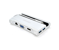 Хаб-конвертор VEGGIEG TC07-S Type-C (папа) на Type-C(мама) + USB3.0*3(мама) + HDMI(мама) + SD/TF, 10см,