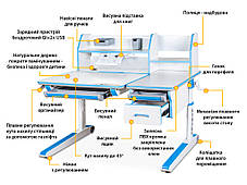 Дитячий зростаючий стіл парта для дітей школярів | Mealux Sherwood Energy Plus, фото 2