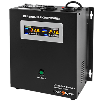 ДБЖ Logicpower LPY-W-PSW-2500VA+(1800 Вт)10A/20A з правильною синусоїдою 24В