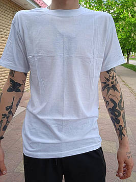 Чоловічі футболки.бавовна "EZGI"Туреччина Білі / 6 штук 56-S