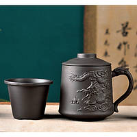 Чашка "Небесний дракон" із ситом чорна 400 мл. 13*10*12,5см.