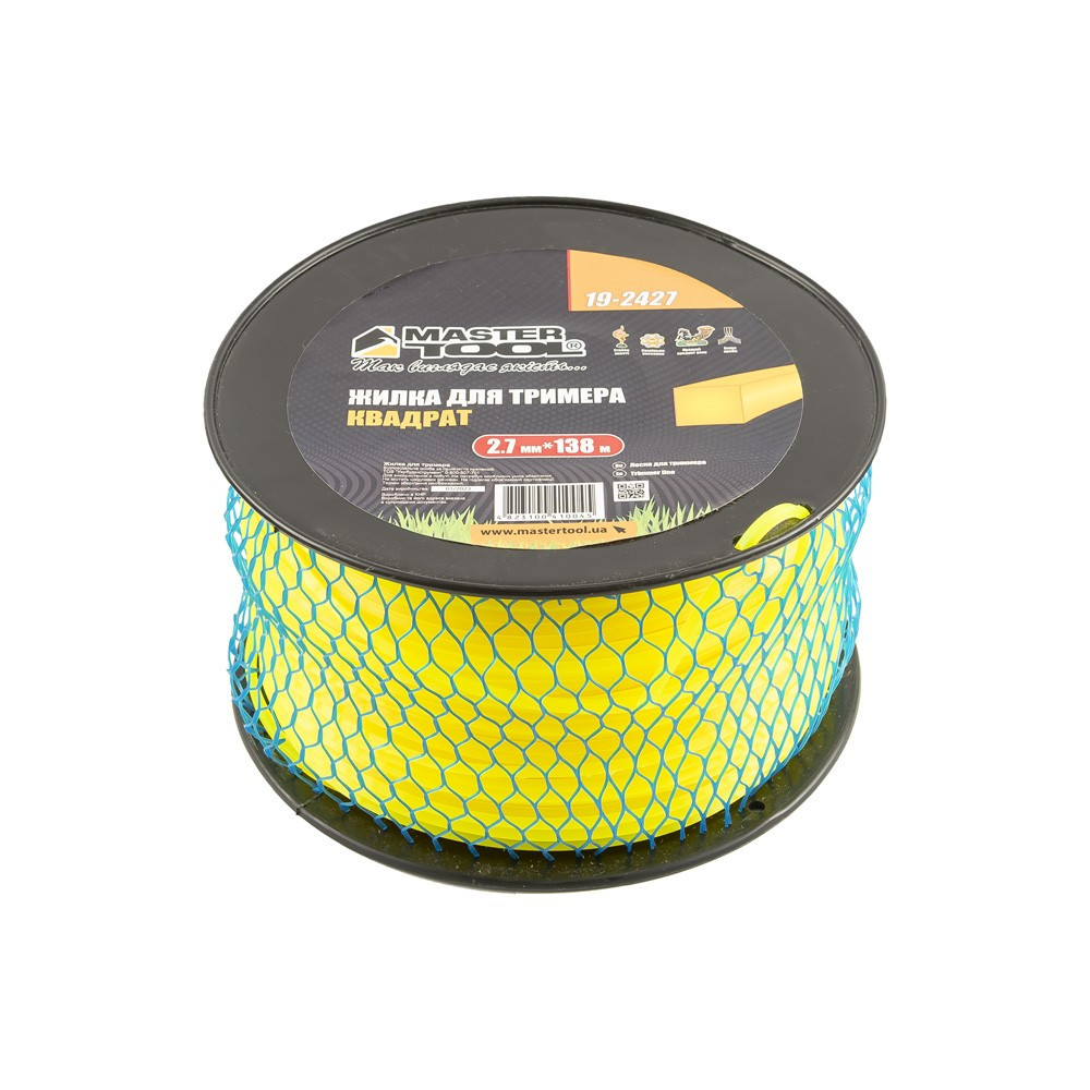 Лісочка для тріммера 2,70 мм*138 м, 1 кг, "квадрат" MASTERTOOL 19-2427, фото 1