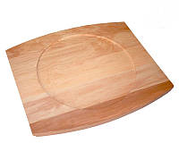 Сервировочная деревянная доска для подачи блюд с выемкой овальная 36x41 см 172032