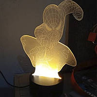 Светильник с 3D эффектом led лампа Ночник Человек-паук