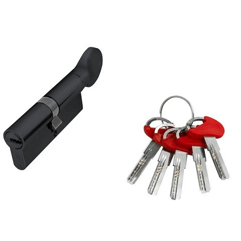 Циліндровий механізм D-PRO502/60 (25+10+25) BL чорний 5 кл. (42511), фото 1