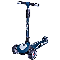 Скутер триколісний складаний малюк, з широкими колесами Maraton Golf B синього кольору