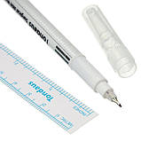 Маркер для розмітки по шкірі індивідуальній упаковці з лінійкою, фото 2